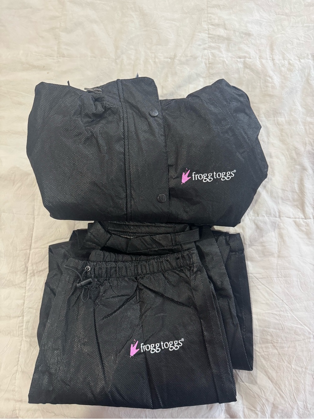 frogg toggs Black Rain Jacket and Pants Set